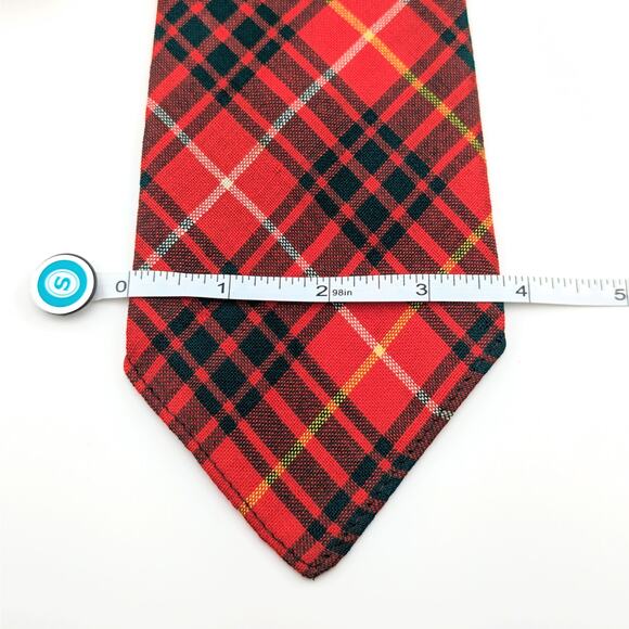Vintage Lochcarron Tartan Plaid Tie Bruce Clan New Wool Made in Scotland Preppy - Picture 7 of 8